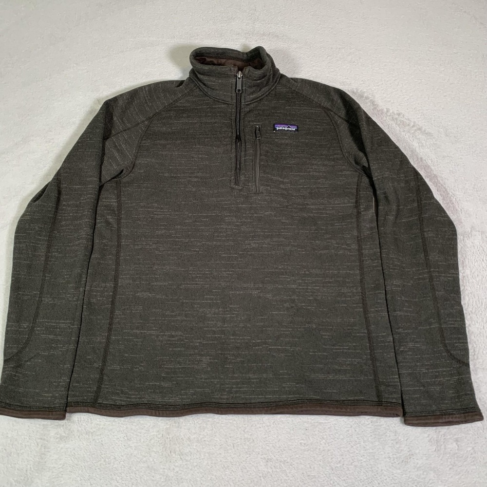 Patagonia Better Sweater Jacket Mens Medium Brown 1/4 Zip Fleece Pullover Hiking
